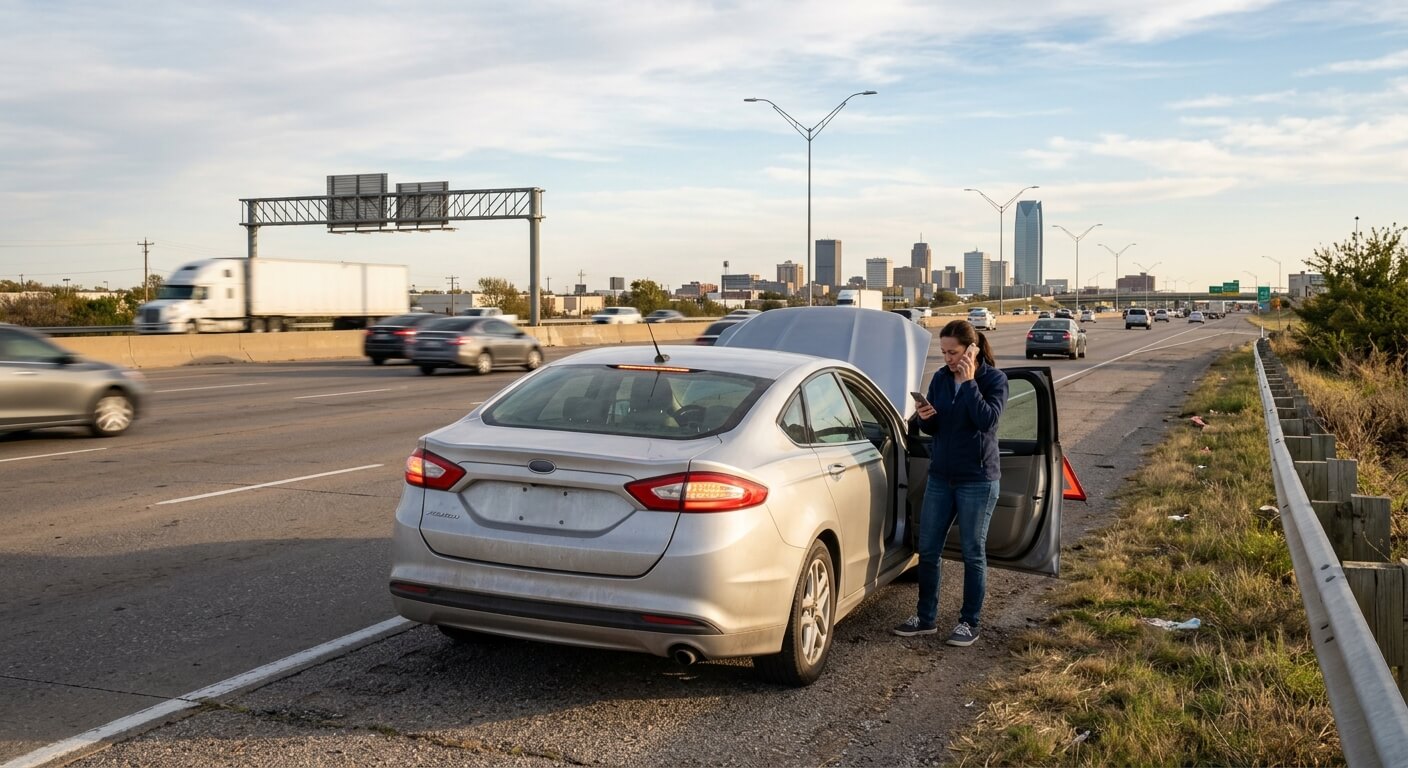 vehicle breakdown, need towing service in Oklahoma City